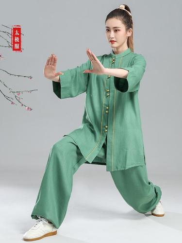 太极服夏款女装飘逸短袖高档改良高端七分袖2021中国风古韵中华季