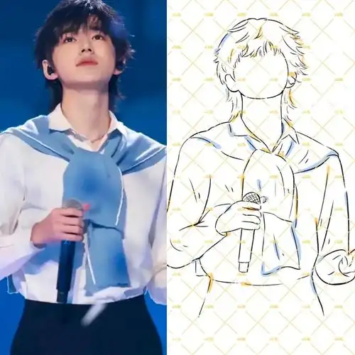 团宋亚轩  #画画的日常  #procreate绘画  #方卡 #线稿头像  #手绘