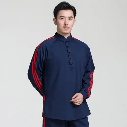 运动款加厚太极服闪电客男春秋冬款太极拳练功服女绒武术训练服视频