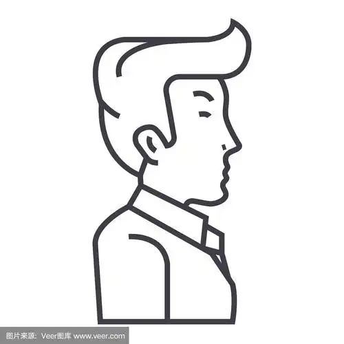 绘画插图,男商人,经理,矢量,侧面视角