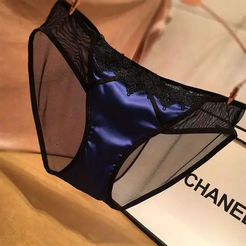 1/3条 透气诱惑火辣纱网透视蕾丝低腰超薄性感欧美女士三角内裤女