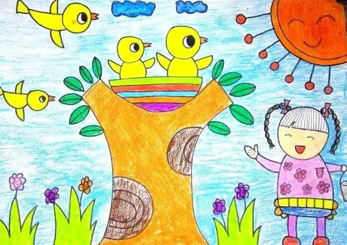 这么美丽的场景,同学们还可以拿起手中的画笔,一起来画一幅你心帜的