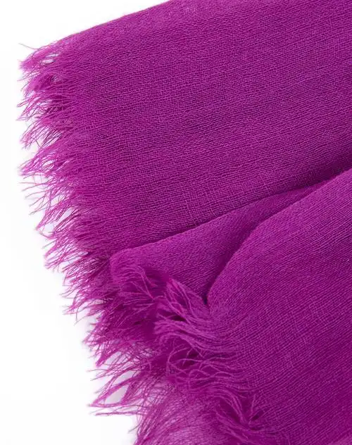 marimekko女款紫红色流苏羊毛围巾