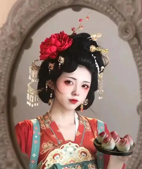 半扎半散古风发型(汉服的搭配妆发有多惊艳) 第3张