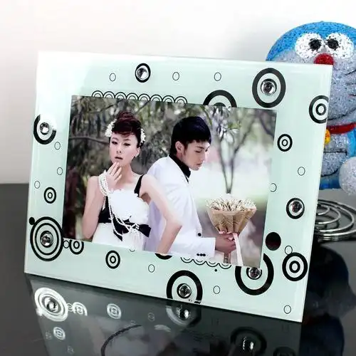 厂家直销韩式7寸玻璃水晶相框影楼摄影创意摆台镜框批发