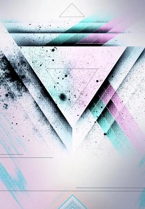 彩色简约三角形时尚商业派对海报背景设计_彩色简约三角形时尚商业