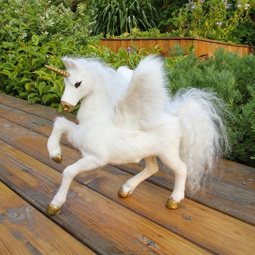 仿真马模型独角兽玩偶玩具摆件新房家居女友礼物象征美丽纯洁飞
