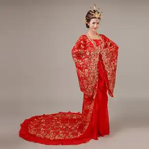 古装贵妃拖尾服装仙女唐装古代女式服g装演出服汉服女公主舞蹈服