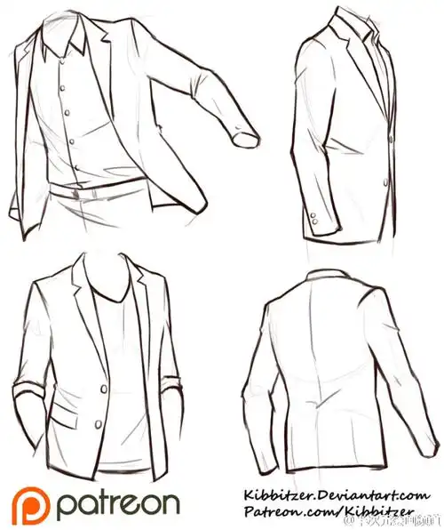 手绘 素材 外套 @半次元绘画频道