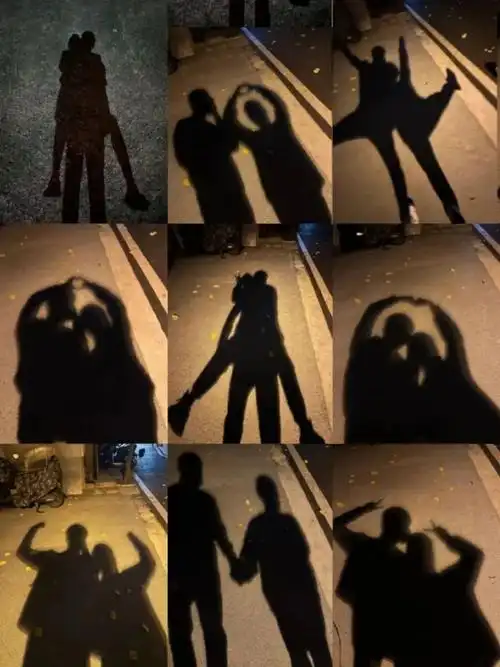 情侣不露脸影子拍照姿势合辑92影子爱人7815