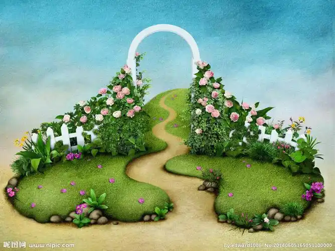 jpg颜色:rgb40共享分×关 键 词:绿树花园梦幻世界 花园 草地 童话