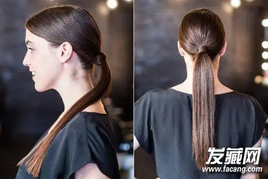 直发卷发都好看 低马尾扎发图解(7)