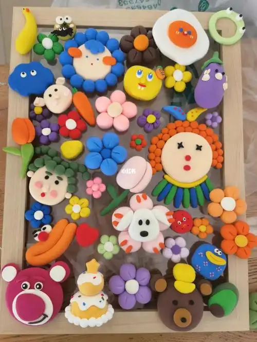 超轻粘土相框作品