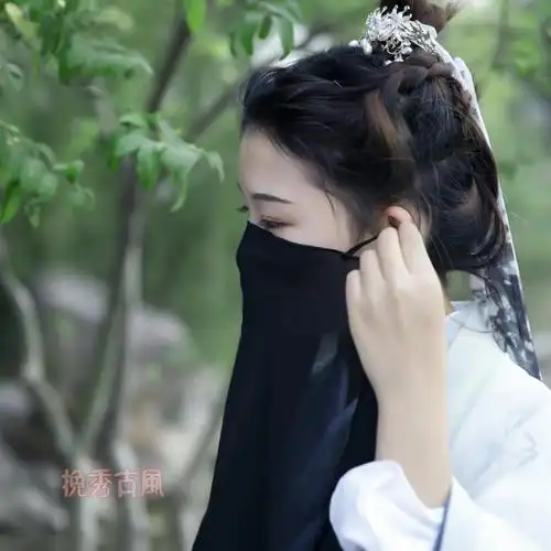 面纱挽秀古风蒙面遮面防晒防风日常挂耳汉服发饰