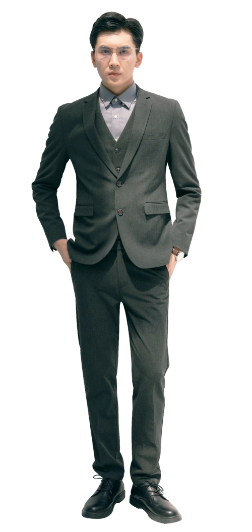 秋装灰色西装商务男帅气时尚男模特男生