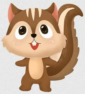 原创手绘动物可爱卡通小松鼠插画