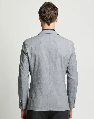 男士深灰亚麻儒雅挺括西服