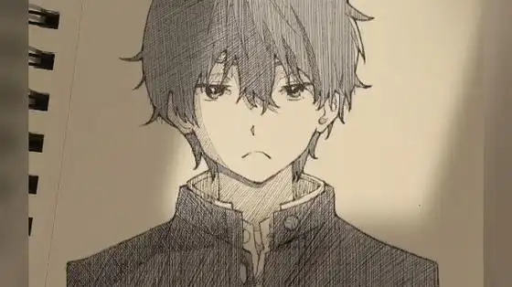 冰菓 折木奉太郎 线稿临摹