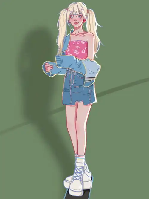 感觉每次画全身都很糙#procreate绘画  #头像约稿