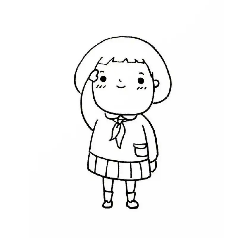 手绘简笔画军人