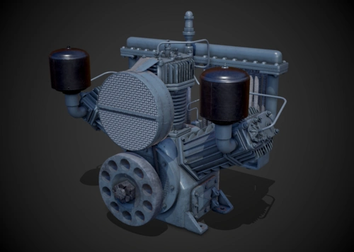 活塞式 空压机 气泵_刘六六2021作品_机械/器械工业设备_cg模型网