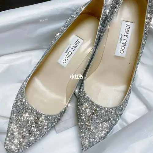 jimmy choo银色婚鞋