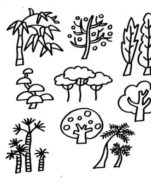 一排排的树简笔画