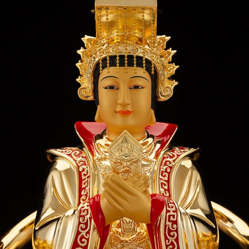 海神台湾鎏金纯铜妈祖神像供奉天上圣母天后摆件