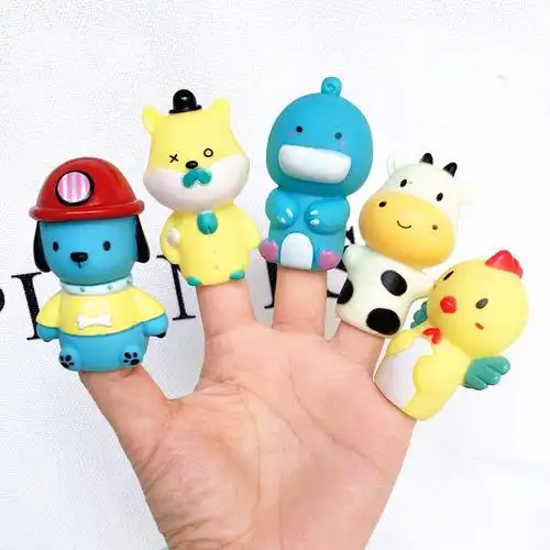 指偶手指偶恐龙玩具手指玩偶仿真动物手指套软硅胶幼儿园宝宝互动手偶