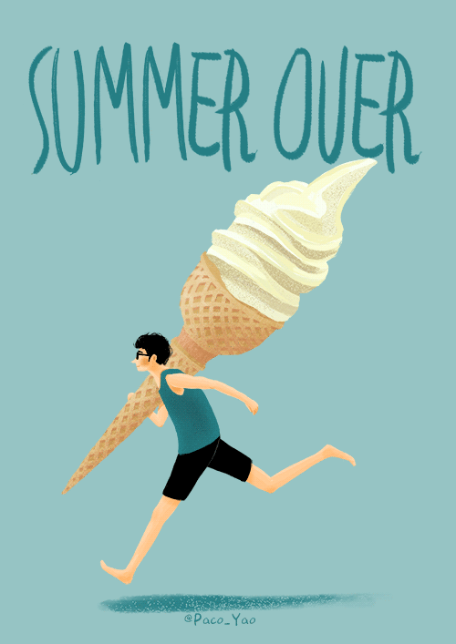 paco_yao 插画 gif 动图 原创 小清新 吃完这支夏天,我要去秋天睡觉了