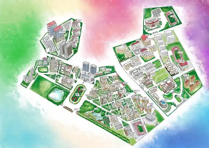 青岛大学手绘地图