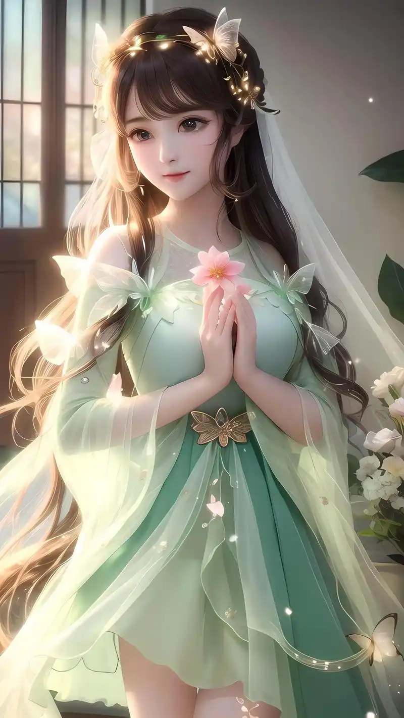 抹茶绿来啦～##唯美古风壁纸 #仙气十足 #甜美可爱 #甜系 - 抖音