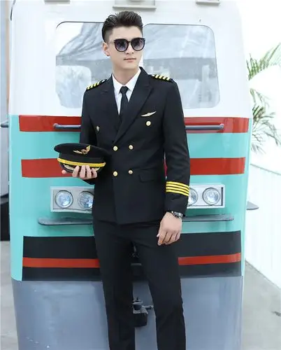航空服装机长制服中国机长空少制服帅气航空学生班服肩章飞行青年演出