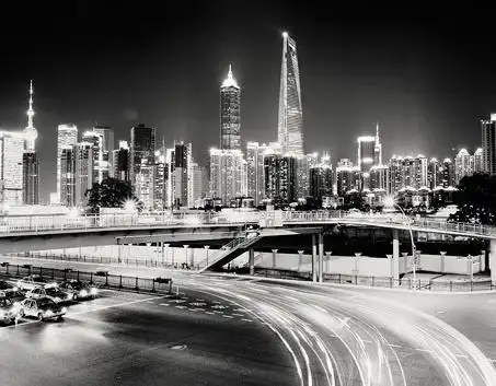 世界各大城市的夜景黑白照