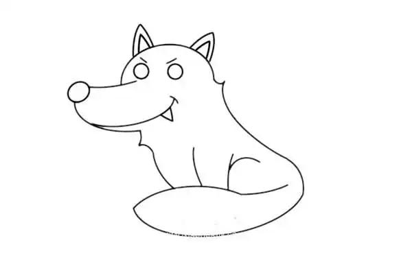 儿童画狼简笔画 凶残的狼简笔画步骤图解教程