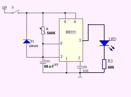 用555设计一个20秒的延时电路