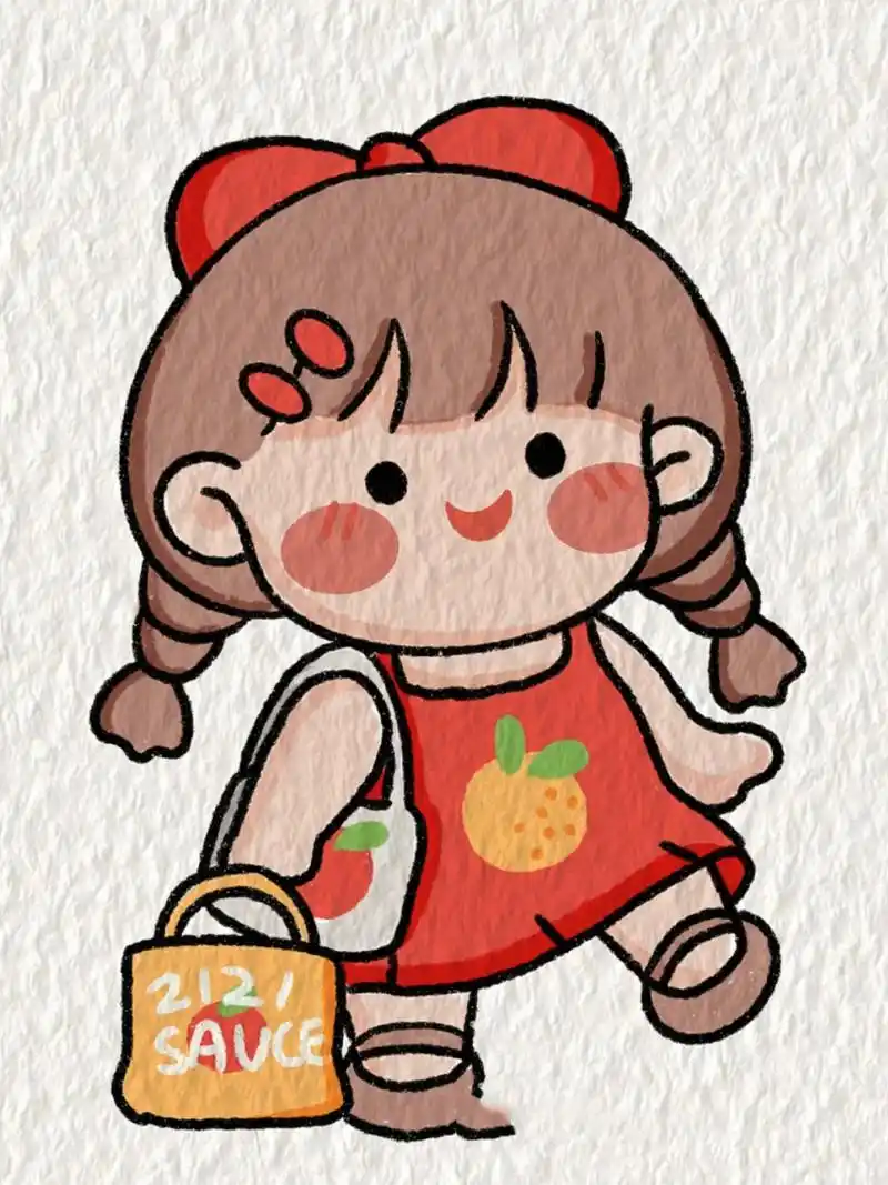 可爱小女孩简笔画教程/粉丝投稿 今天这幅画相对比较简单哦 大家快画