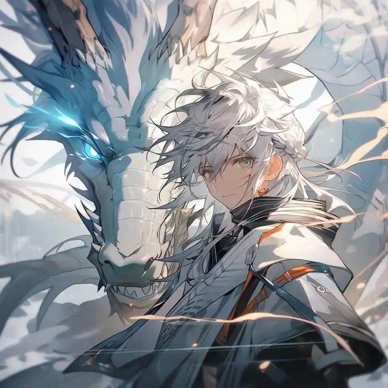 ai绘画 #优质头像 #动漫男头 #白毛 - 抖音