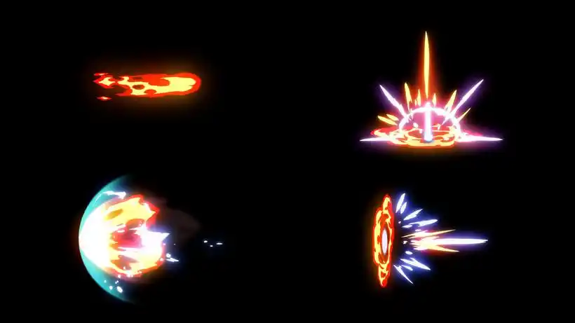 4款mg卡通特效冲击波轰击