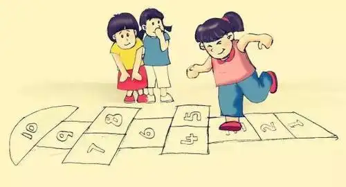 民间游戏彩色简笔画