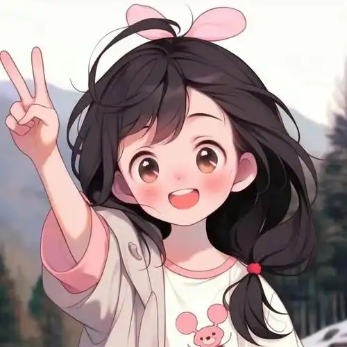 歪着头比耶的女生头像图片动漫 比耶版可爱女生头像