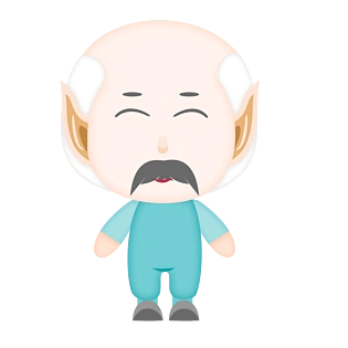 卡通人物时尚可爱老爷爷手绘人物