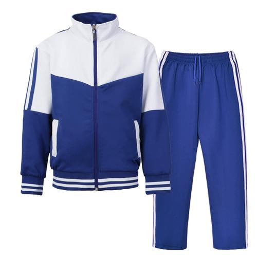 中学生蓝色运动服裤子初中生小学生蓝白校服实验小学初中班服套装