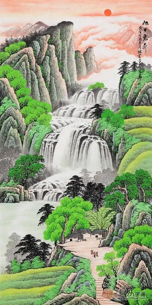 玄关挂什么装饰画好名家手绘山水画催财旺运好风水