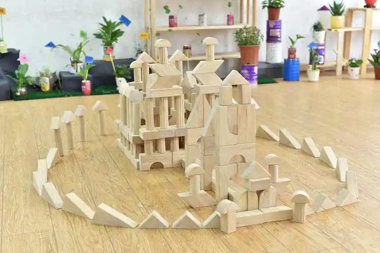 木制积木 幼儿园 木制玩具大积木 224片 中型构造积木