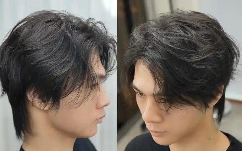 男生中长发不要烫的太卷,这种自然纹理低调大气显气质()枫哥现场发型