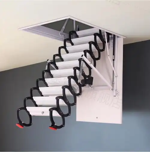 鑫欧堡阁楼伸缩楼梯全自动升降家用隐形拉伸复式电动阁楼楼梯折叠遥控