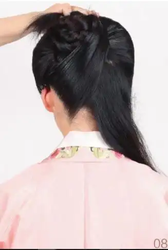 宋风侧编发盘发造型图解|头发|汉服|假发片_新浪新闻