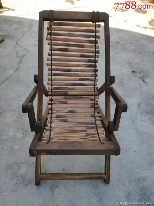 民国折叠老凉椅古董竹躺椅