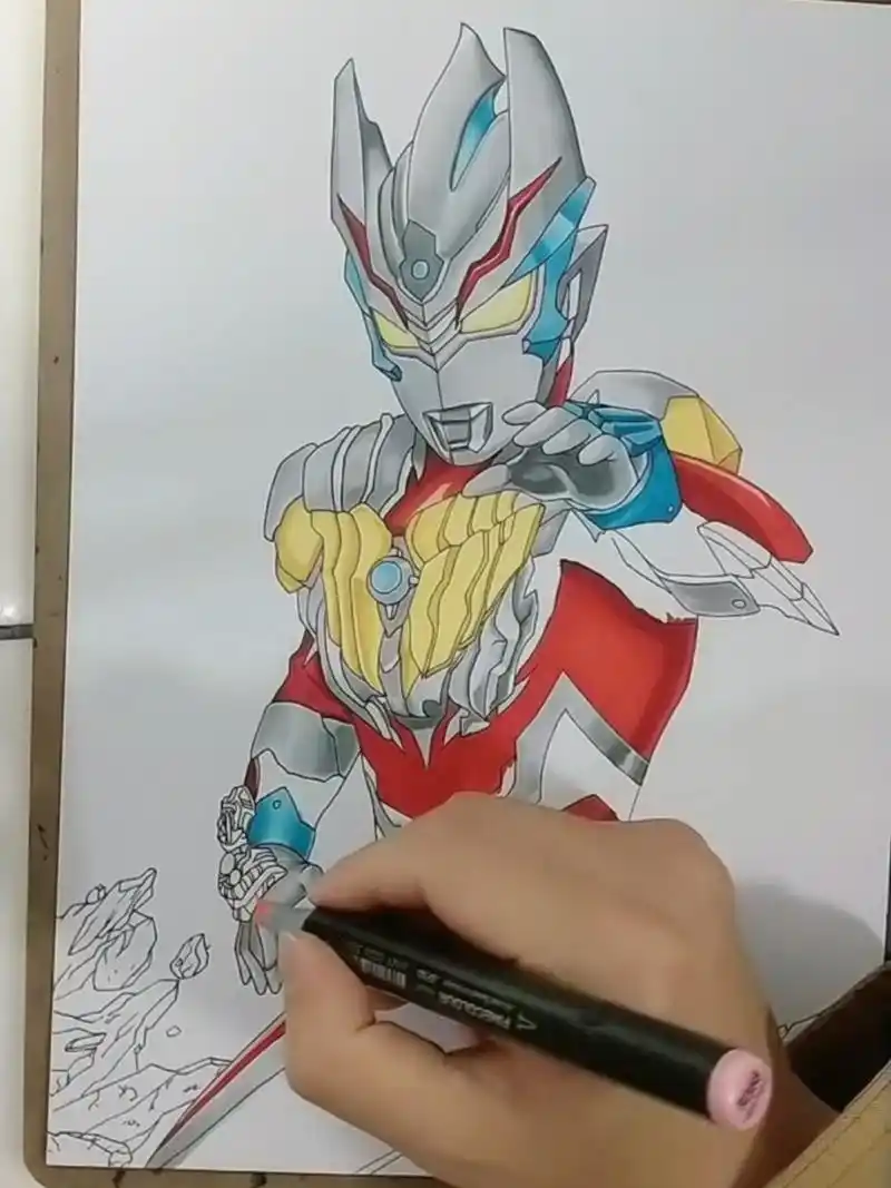 令迦奥特曼手绘全过程,简单易会 有网友说令迦怎么画,今天视频出来了